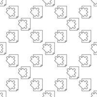 Paper and Puzzle Jigsaw Puzzles seamless pattern in thin line style vector