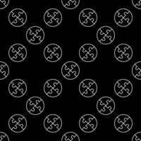 Puzzle Jigsaw Puzzles thin line round seamless pattern vector