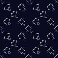 Mouse Cursor on Jigsaw Puzzle outline seamless pattern vector