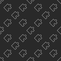 One Puzzle Piece Jigsaw Puzzles seamless pattern in thin line style vector