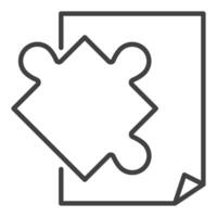 Paper and Puzzle Jigsaw Puzzles icon or sign in thin line style vector