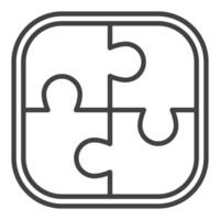 Puzzle Jigsaw Pieces icon or sign in thin line style vector