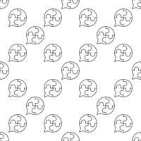 Speech Bubble with Jigsaw Puzzle linear seamless pattern vector
