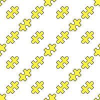 Yellow Jigsaw Puzzle Element minimal colored seamless pattern vector