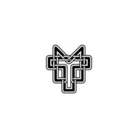 MT, TM, M AND T Abstract initial monogram letter alphabet logo design vector