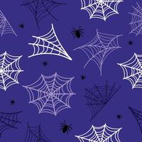 Halloween pattern with spiders and cobwebs. graphics vector