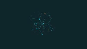Looped animation of thin lines combination HUD element. video
