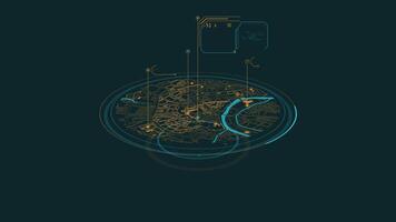 Looped animation of a map fragment with callouts HUD element. video