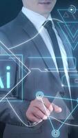 Launching the work of artificial intelligence through a virtual panel. video