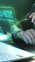 Decryption of an incoming data packet using a virtual panel. video