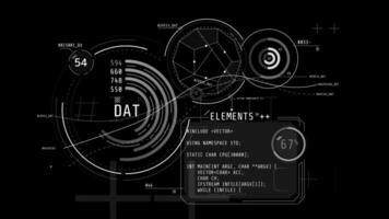 Animated poster with abstract data in HUD style. video