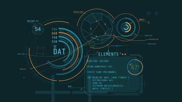 Animated poster with abstract data in HUD style. video