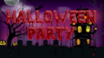 Halloween party with a graveyard and blood on the ground video