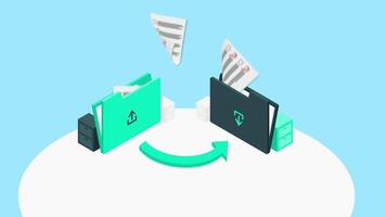 Two folders with paper and a paper clip video
