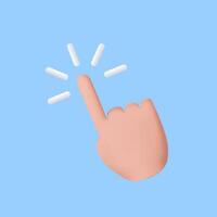 3d touch screen, hand pointing gesture, vector