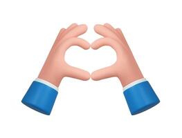 3d hands fold the shape of a heart vector
