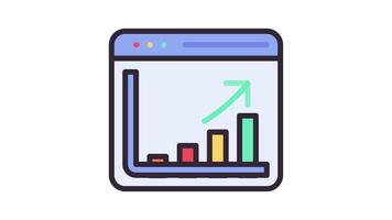 Browser Graph Increase animation icon video