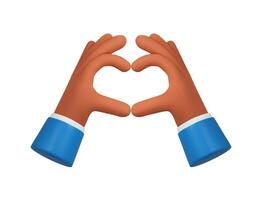 3d hands fold the shape of a heart vector