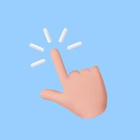 3d touch screen, hand pointing gesture, vector