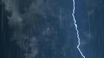 Thunder storm lightning with rain and cloud in the night. strike storm. video