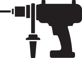 A silhouette of a drill icon with a white background vector