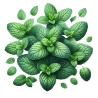 Mint Leaves on Transparent Background png
