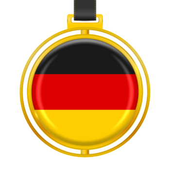 crachá com a cores do a Alemanha bandeira png