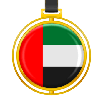 crachá com a cores do a Unidos árabe Emirados bandeira png