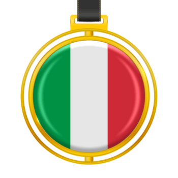 crachá com a cores do a Itália bandeira png