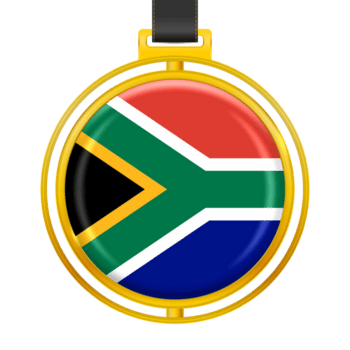 crachá com a cores do a sul África bandeira png