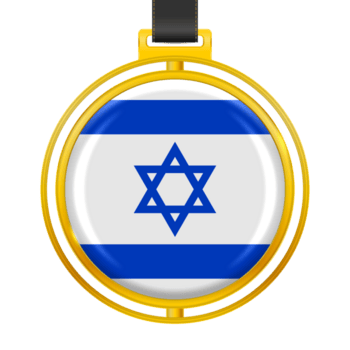 crachá com a cores do a Israel bandeira png