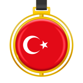 crachá com a cores do a turquiye bandeira png