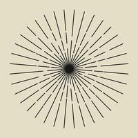 Round Sunburst Starburst Sunbeam Spark Line art Vintage Retro Texture Decoration Abstract Frame Element. vector