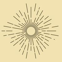 Retro Vintage Sunburst Starburst Sunbeam Spark Line art Texture Decoration Abstract Frame Element. vector