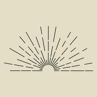 Half Circle Sunburst Starburst Sunbeam Spark Line art Vintage Retro Texture Decoration Abstract Frame Element. vector