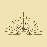 Sunburst Starburst Sunbeam Spark Line art Vintage Retro Texture Decoration Abstract Frame Element. vector