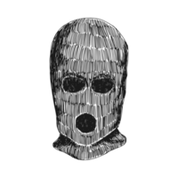 sketch hand drawing of balaclava. Transparent background. Etching scribble engraving illustration. png