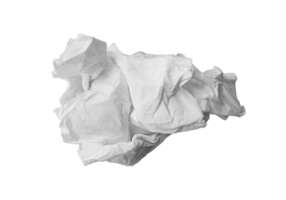 Crumpled tissue paper isolated on transparent background. file format png