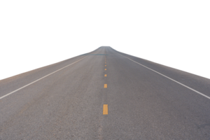 Empty asphalt road isolated on transparent background, File format. png