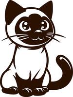 A siamese cat is sitting on a white background vector