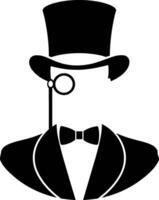 A man in a top hat and bow tie vector