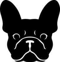 French bulldog dog head silhouette on white background vector