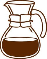 A coffee pot with a handle and a lid vector