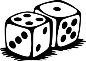 Two dice on a white background with black dots vector