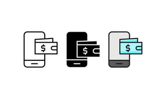Mobile phone with money icon illustration vector