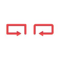 Two red arrows pointing in opposite directions vector