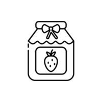 strawberry jam icon in glass jar, for web design, mobile, print, etc. isolated on white background vector