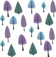 Holiday Trees Pattern. Seamless background pattern of Christmas trees. Christmas, new year design on a white background vector