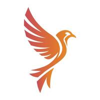 Logo in the form of a bird with widely spread wings. vector