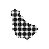 A black and white dotted map of the island of bermuda vector